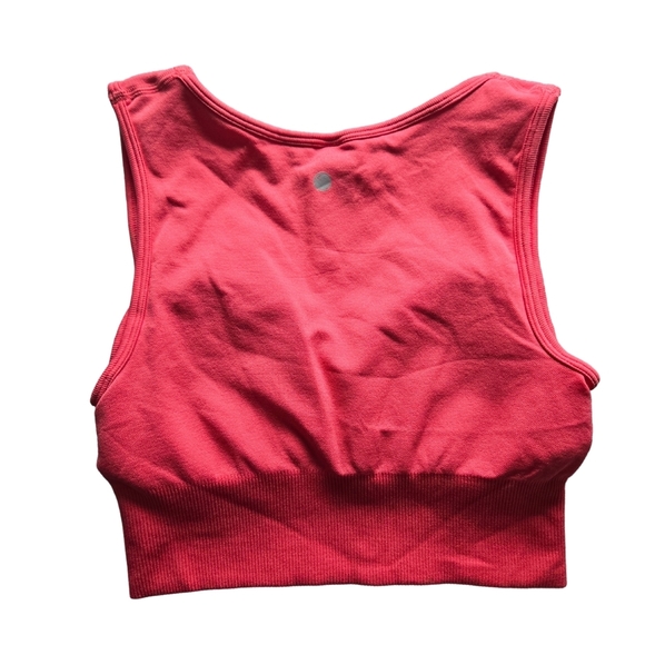 Yogalicious SMALL Coral Sleeveless Crop Top - Picture 2 of 5